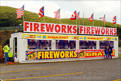 Fireworks Stand in the Parking Lot of A Mall in Coamo, Puerto Rico