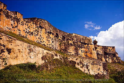 El Morro Exterior Fort Wall in Old San Juan, Puerto Rico