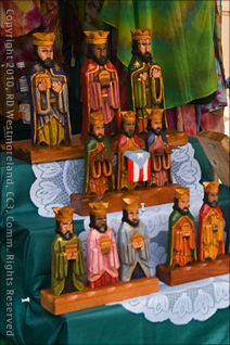 Three Kings Figurines on Display at Barranquitas Artisan Fair in Puerto Rico