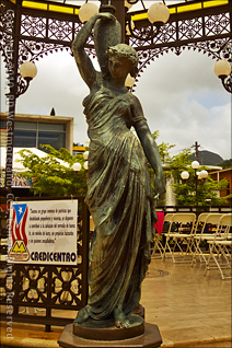 Bronze Figure on the Plaza of Barranquitas, Puerto Rico