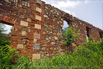 Exterior Wall Detail of Ruins in Guayama