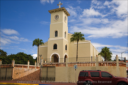 Catholic Church on Plaza in Corozal, Puerto Rico