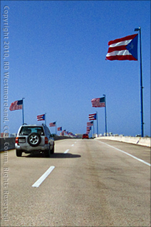 Overpass Flags of Puerto Rico in San Juan