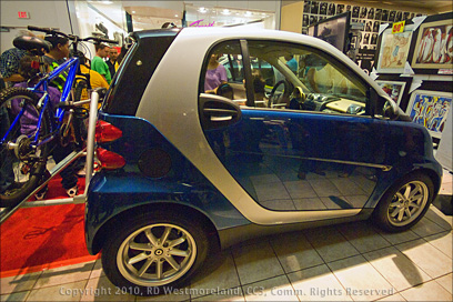 Smart Car with Bike Rack at the Plaza Las Américas in San Juan, Puerto Rico