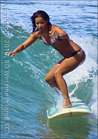 Surfer Gal in Aguadilla, Puerto Rico