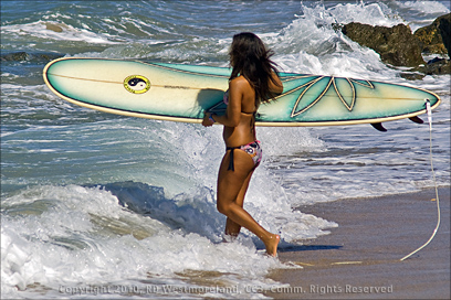 Surfer Babe Heading Out for a Morning Run in Old San Juan, Puerto Rico