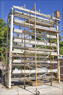 Frontal View of Hydroponic Rack Assembly in Salinas, Puerto Rico