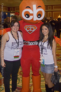 Participants and Mascot on the Floor of the Affiliate Summit Convention in Las Vegas, Nevada