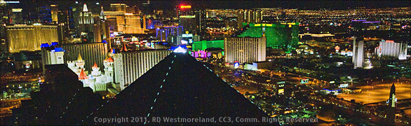 Panoramic View of the Las Vegas Strip from The Mix at the Mandalay Bay Hotel, Nevada