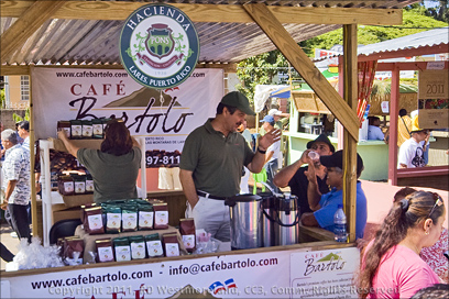 The Display Booth of Cafe Bartolo Hacienda at the Coffee Festival in Maricao, Puerto Rico