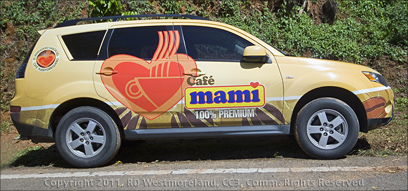 Cafe Mami Branded Car at the Coffee Festival in Maricao, Puerto Rico