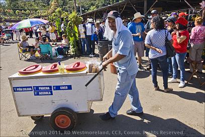 Ice Cream Vendor Working the Coffee Festival at Maricao, Puerto Rico