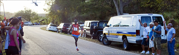 Panaramic of Winner of Coamo San Blas Half Marathon 2011 at the 15 Kilometer Mark in Puerto Rico