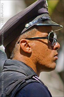 Puerto Rico Police Officer on Duty During Carnival Week in Ponce, Puerto Rico