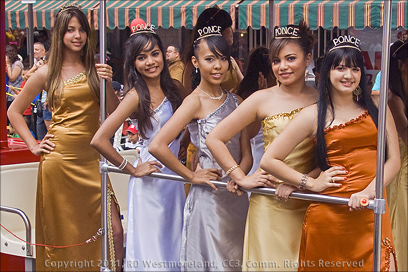 Beauty Queen Contestants in Carnival Week Parade in Ponce, Puerto Rico