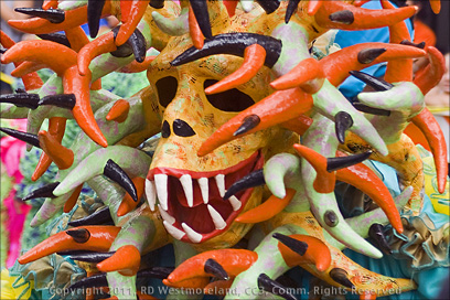 Closeup of Vijegante Mask During Carnival Week Parade in Ponce, Puerto Rico