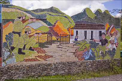 Mural Mosaic Depicting Battle Between US Military and Puerto Rican Revolutionaries