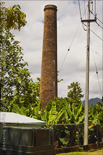 Old Sugarcane Mill Chimney in Jayuya, Puerto Rico Behind School