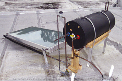 Passive Hot Water Array and Tank on Roof