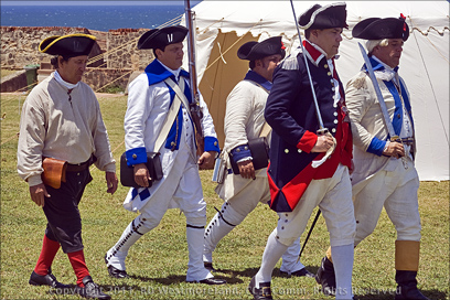British War of 1797 Reenactors on the March in El Morro, Old San Juan