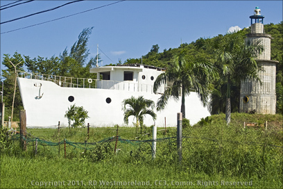 Concrete Home Built to Resemble a Boat and Lighthouse on Highway 116 in Puerto Rico