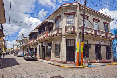 An Old Building off the Plaza of Juncos, Puerto Rico