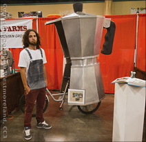 Coffee Kiosk on a Bike on Display at the Second Annual Coffee Expo Held at the San Juan Convention Center in PR