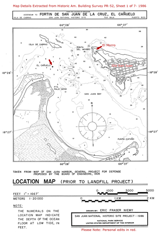 Map Detail of San Juan Bay Showing El Canuelo Location