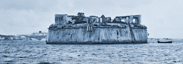 1920's Shot of Fort El Canuelo in the San Juan Bay Before Land Fill