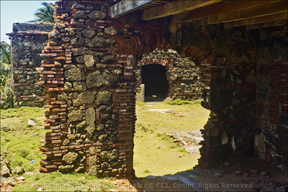 Red Brick Ruins on the Grounds of Fort San Juan de la Cruz, El Canuelo on San Juan Bay
