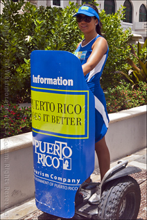 PR Tourist Info Person on Segway at the Gay Parade of Condado, Puerto Rico
