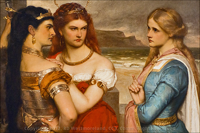 Ponce Art Museum- Oil on Canvas, The Daughters of King Lear, Gustav Pope 1875-'76