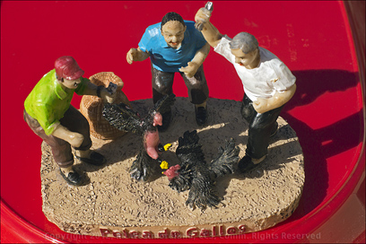 Cock Fight Figurine From Puerto Rico