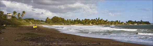 Panoramic View of Punta Pozuelo Beach Near Guayama, PR