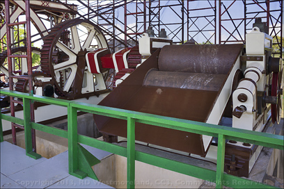 Steam Driven Steel Sugar Cane Crusher on the Grounds of Hacienda La Esperanza Near Manati