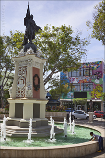 Statue of Christopher Columbus Facing Alcaldia on the Plaza Colón of Mayagüez, Puerto Rico