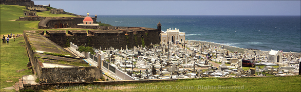 Panoramic View of Cementerio Santa Maria Magdalena de Pazzis in Old San Juan, PR
