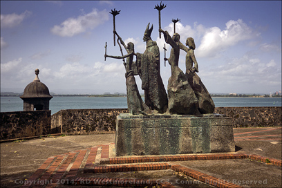 Memorial Statue to La Rogativa, a candle Light March of 1797 in Old San Juan, PR