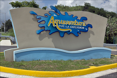 Aquaventura Vive la Diversion Sign, Waterpark in Coamo, Puerto Rico