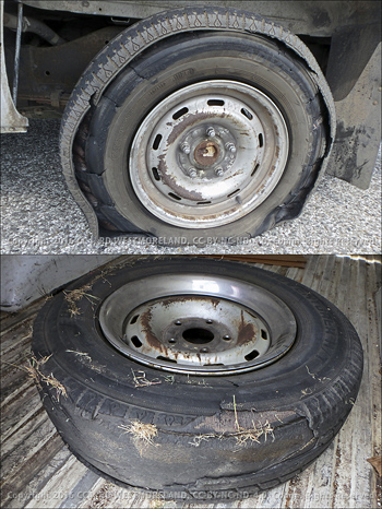 Shredded Dodge Truck Tires