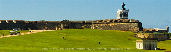 Panoramic View of El Morro Fort With Lighthouse in Old San Juan, Puerto Rico