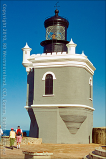 Closeup Shot of Lighthouse at El Morro Fort in Old San Juan, Puerto Rico