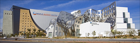 Panoramic Image of World Market Center and the Frank Gehry Designed Building in Las Vegas, Nevada
