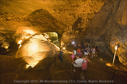 Interior Photo of the Group Making Their Way Through the Immense Clara Cave in the Camuy Cave Park, Puerto Rico
