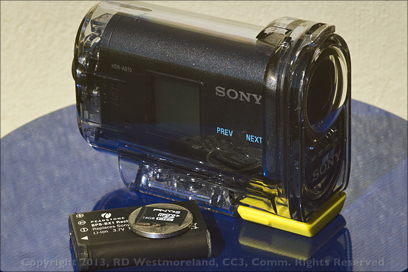 Sony HDR-AS10 Video Camera with Waterproof Housing, Battery and Card