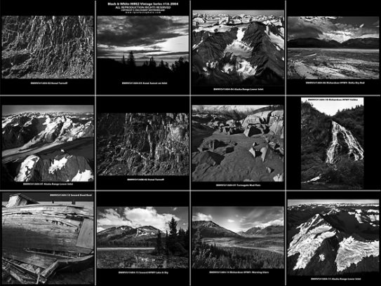 Black & White Proof Sheet Stock Alaska Images