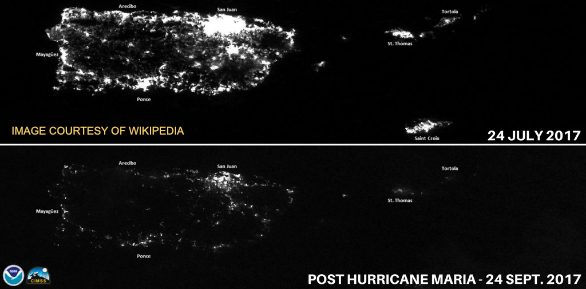 Puerto Rico Night View Before and After Maria